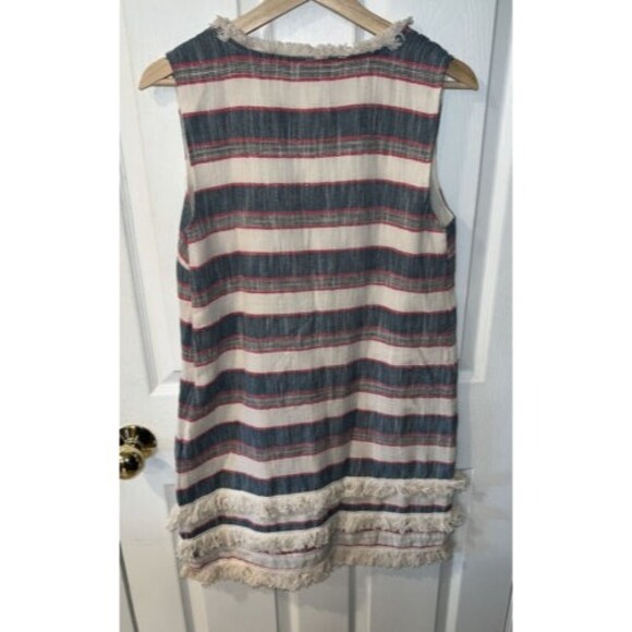 Holding Horses Dress Womens 6 Anthropologie Striped Fringe tiered Western boho - Picture 10 of 11